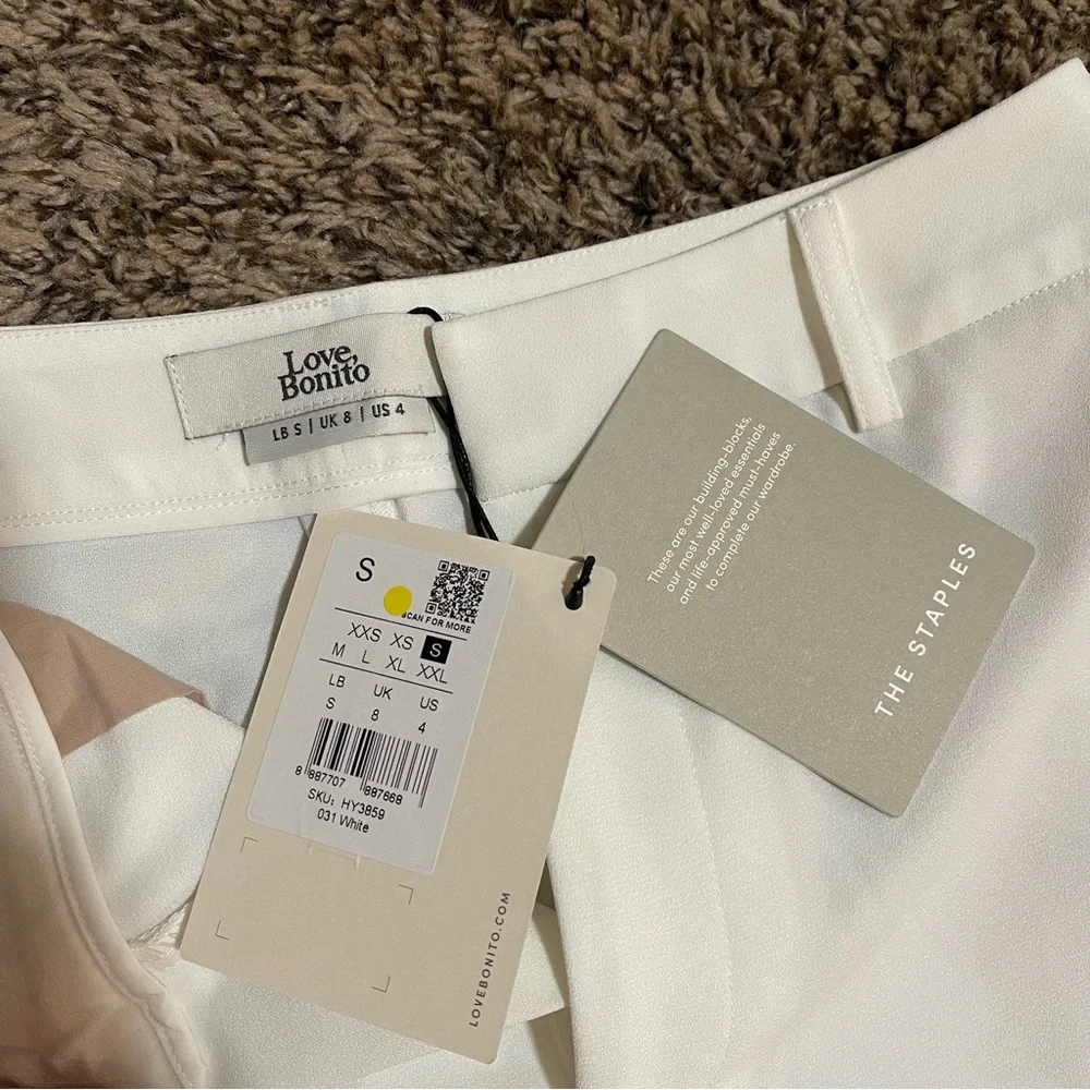 Love Bonito Pvara Regular Flare Pants (2022 Version) white Size S - Picture 7 of 8